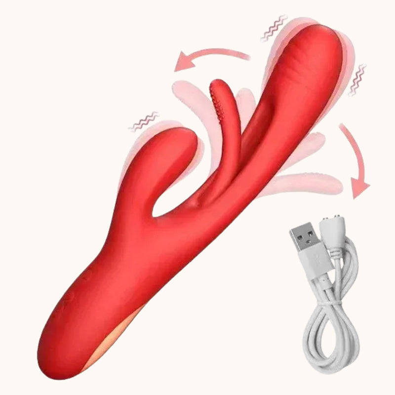 Emily Double Massager – Triple Stimulation, USB Rechargeable, and Waterproof Wellness Device